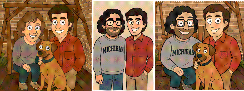 3 panel Mike and Chris